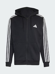 adidas Black Essentials 3-Stripes French Terry Full-Zip Hoodie - Image 5 of 5