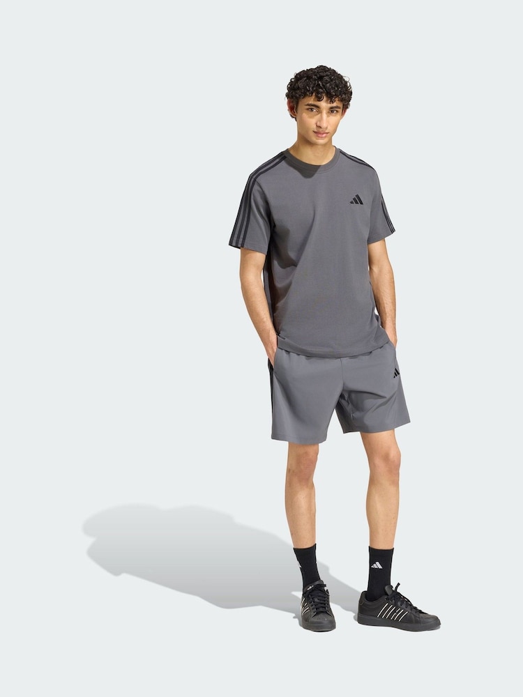 adidas Grey Essentials 3-Stripes Chelsea Lite Woven Shorts - Image 1 of 5 adidas Grey Essentials 3-Stripes Chelsea Lite Woven Shorts - Image 1 of 5