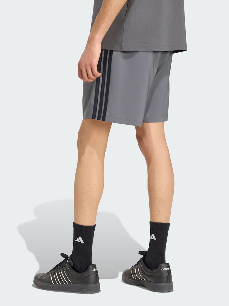 adidas Grey Essentials 3-Stripes Chelsea Lite Woven Shorts - Image 2 of 5 adidas Grey Essentials 3-Stripes Chelsea Lite Woven Shorts - Image 2 of 5