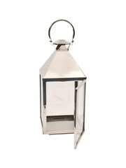 Libra Silver Sleek Square Lantern With Glass Panels - Image 3 of 4