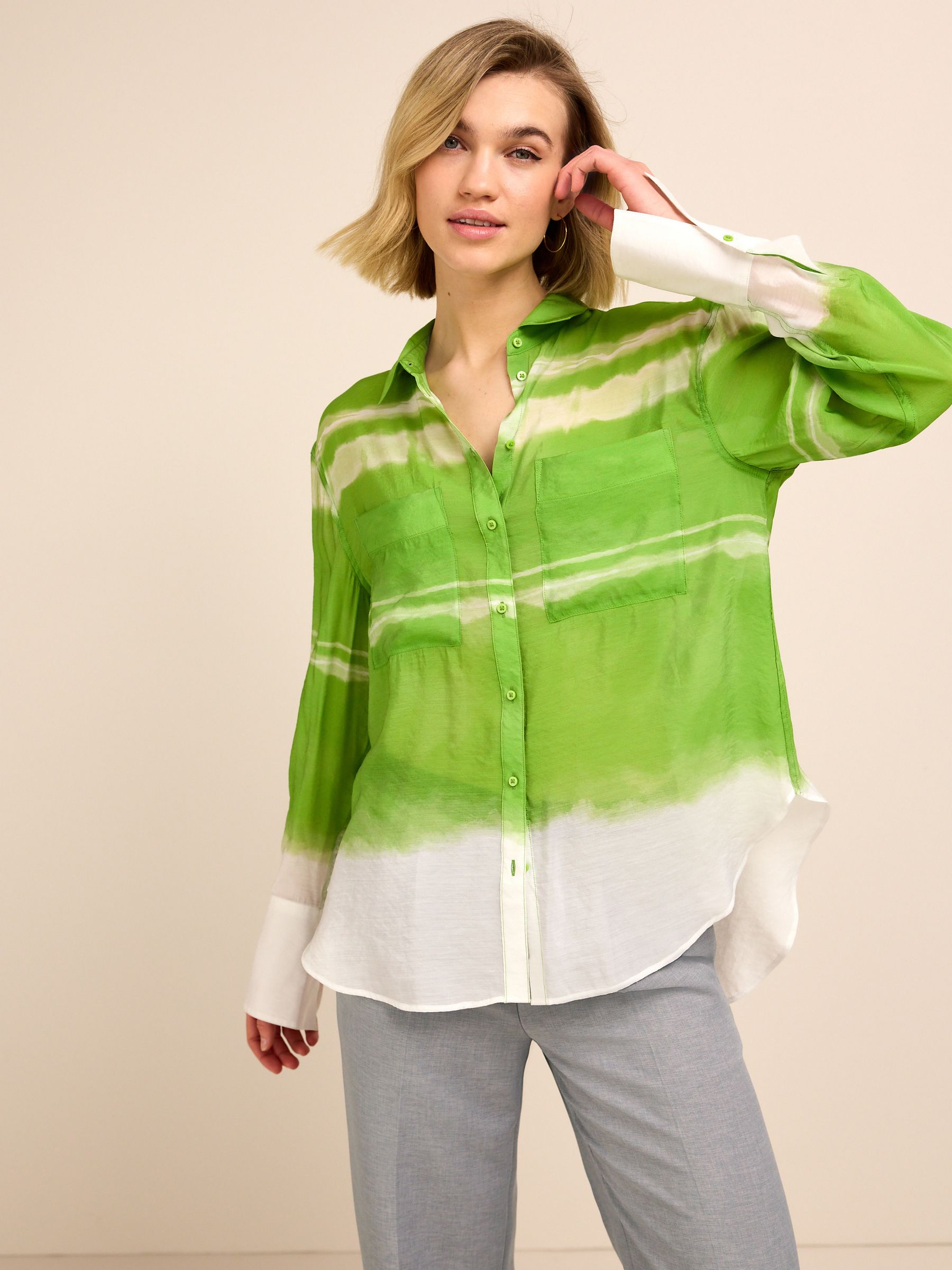 sheer longline blouse