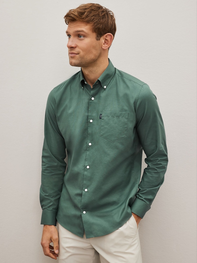 Seafoam Green Slim Fit Button Down Easy Iron Oxford Shirt - Image 1 of 8