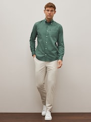 Seafoam Green Slim Fit Button Down Easy Iron Oxford Shirt - Image 2 of 8