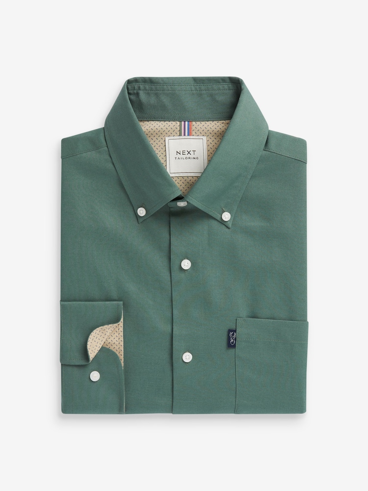 Seafoam Green Slim Fit Button Down Easy Iron Oxford Shirt - Image 6 of 8