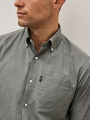 Grey Marl Regular Fit Easy Iron Button Down Oxford Shirt - Image 5 of 8