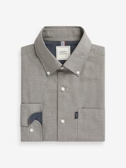 Grey Marl Regular Fit Easy Iron Button Down Oxford Shirt - Image 6 of 8