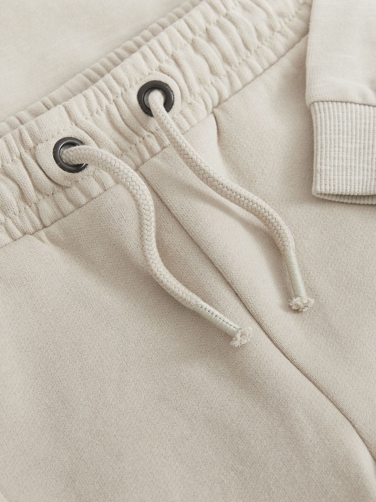 Charcoal Grey Monochrome 100% Cotton Long Sleeve Cosy Colourblock T-Shirt and Joggers Set (3mths-7yrs) - Image 7 of 7