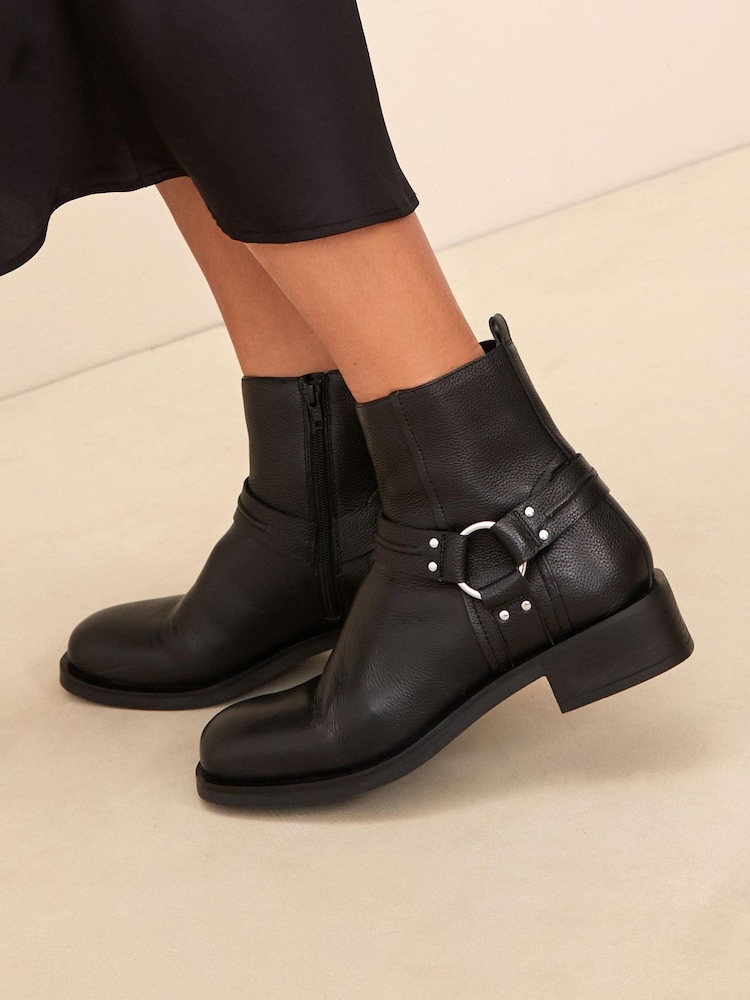 Black Forever Comfort® Gaucho Biker Ankle Boots - Image 2 of 7 Black Forever Comfort® Gaucho Biker Ankle Boots - Image 2 of 7
