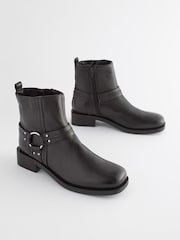Black Forever Comfort® Gaucho Biker Ankle Boots - Image 3 of 7