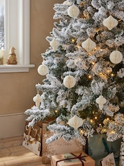 10 Pack White Paper Christmas Baubles - Image 1 of 6