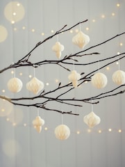 10 Pack White Paper Christmas Baubles - Image 2 of 6