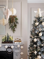 10 Pack White Paper Christmas Baubles - Image 5 of 6