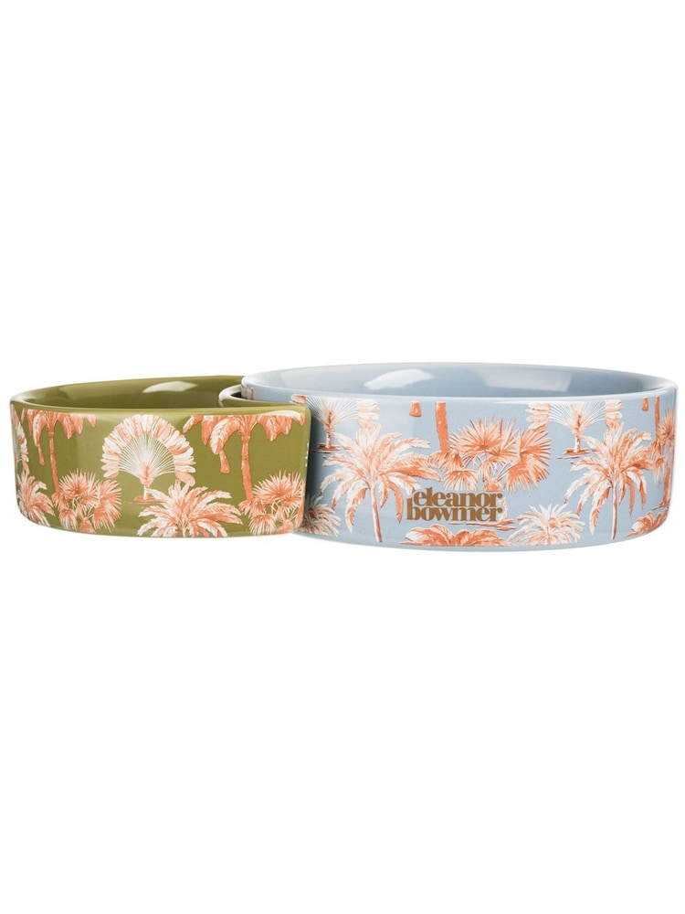 Eleanor Bowmer Palm Pet Bowl Set - Image 2 of 3