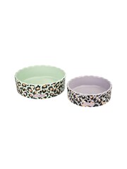 Eleanor Bowmer Set of 2 Leopard Pet Bowl Set - Image 2 of 3