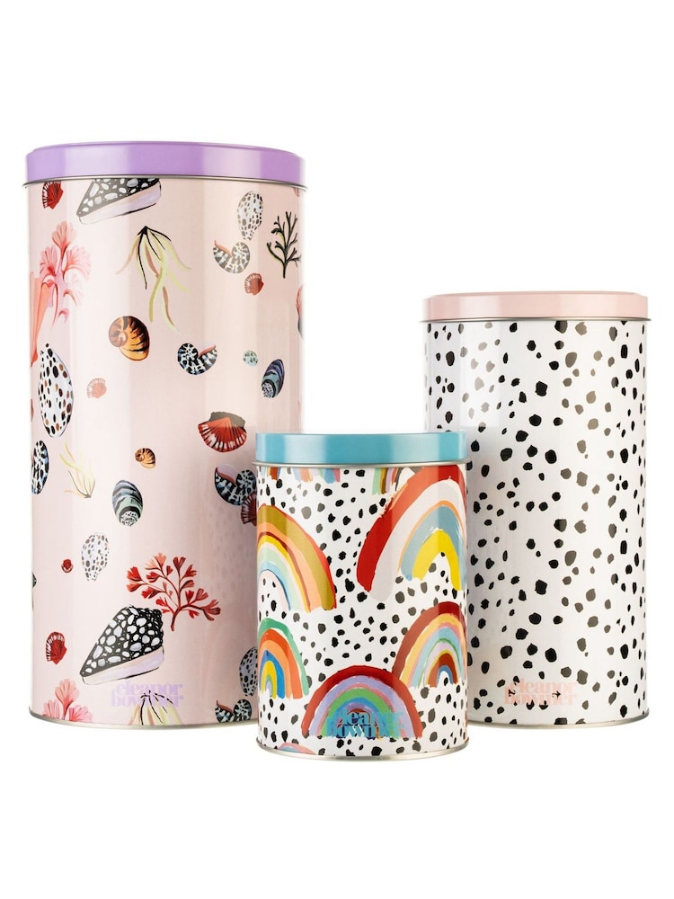 Eleanor Bowmer Set of 3 Shells, Spot & Rainbow Canisters - Image 2 of 3