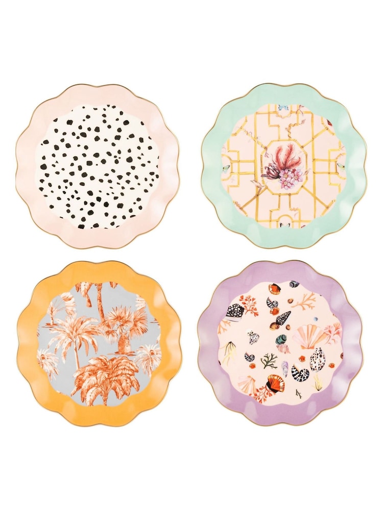 Eleanor Bowmer Set of 4 Scalloped Cake PLATES - Image 2 of 4