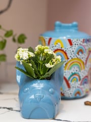 Eleanor Bowmer Light Blue Frank Dog Planter - Image 1 of 4