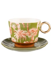 Eleanor Bowmer Green Palm Cup & Saucer - Image 3 of 4