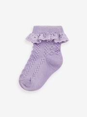 Pastel Lace Baby Socks 7 Pack (0mths-2yrs) - Image 8 of 8