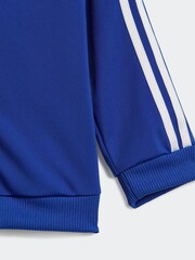 adidas Blue Sportswear Essentials Shiny Hooded Tracksuit - Image 3 of 4