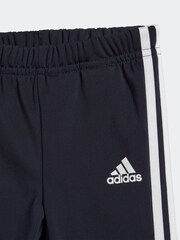 adidas Blue Sportswear Essentials Shiny Hooded Tracksuit - Image 4 of 4