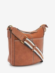 Tan Brown Casual Messenger Cross-Body Bag - Image 4 of 5