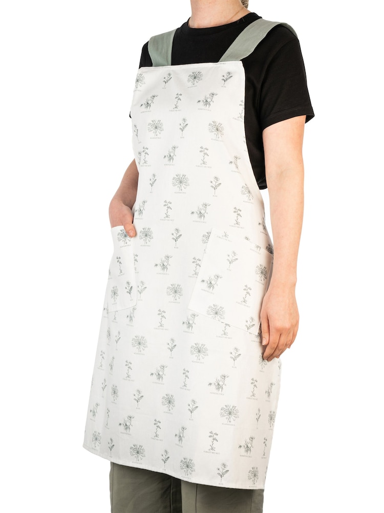 Mary Berry White Birds Cross Back 100% Cotton Apron - Image 1 of 3