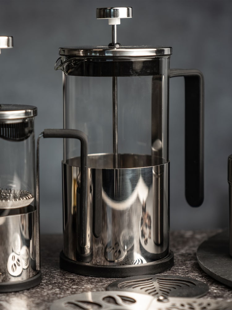 SIIP Silver 8 Cup Glass Cafetiere - Image 1 of 4