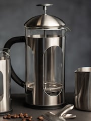 SIIP Silver 8 Cup Stainless Steel Glass Cafetiere - Image 1 of 4