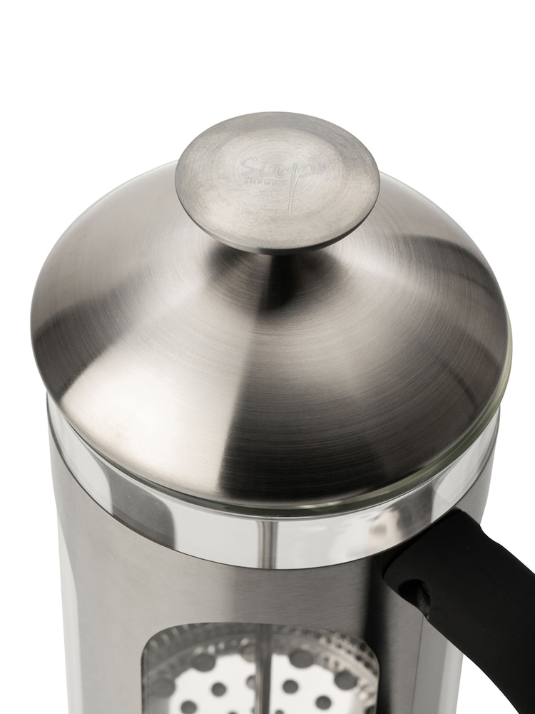SIIP Silver 8 Cup Stainless Steel Glass Cafetiere - Image 4 of 4