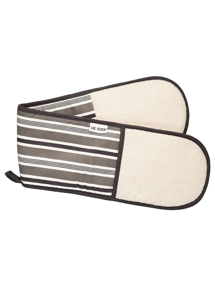Luxe Pinstripe Double Oven 100% Cotton Gloves - Image 2 of 4