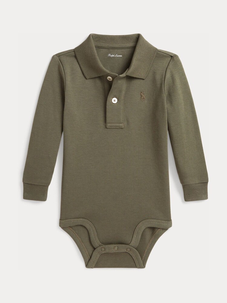 Polo Ralph Lauren Green Polo Long Sleeve Bodysuit - Image 1 of 3 Polo Ralph Lauren Green Polo Long Sleeve Bodysuit - Image 1 of 3
