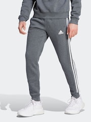 adidas Grey Essentials 3 Stripe Joggers - Image 1 of 5