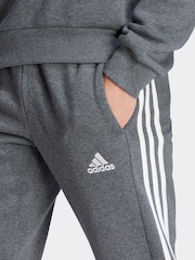 adidas Grey Essentials 3 Stripe Joggers - Image 3 of 5