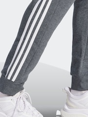 adidas Grey Essentials 3 Stripe Joggers - Image 4 of 5
