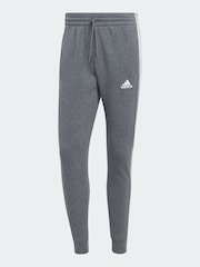 adidas Grey Essentials 3 Stripe Joggers - Image 5 of 5