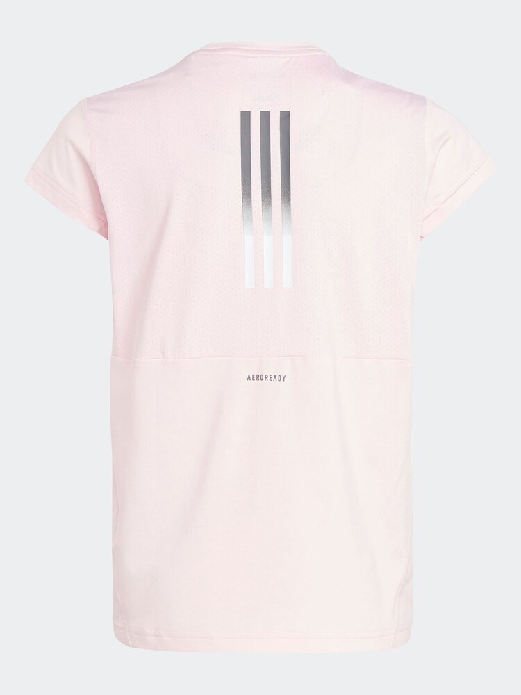 adidas Pink Sportswear Training Aeroready 3-stripes T-shirt - Image 2 of 6