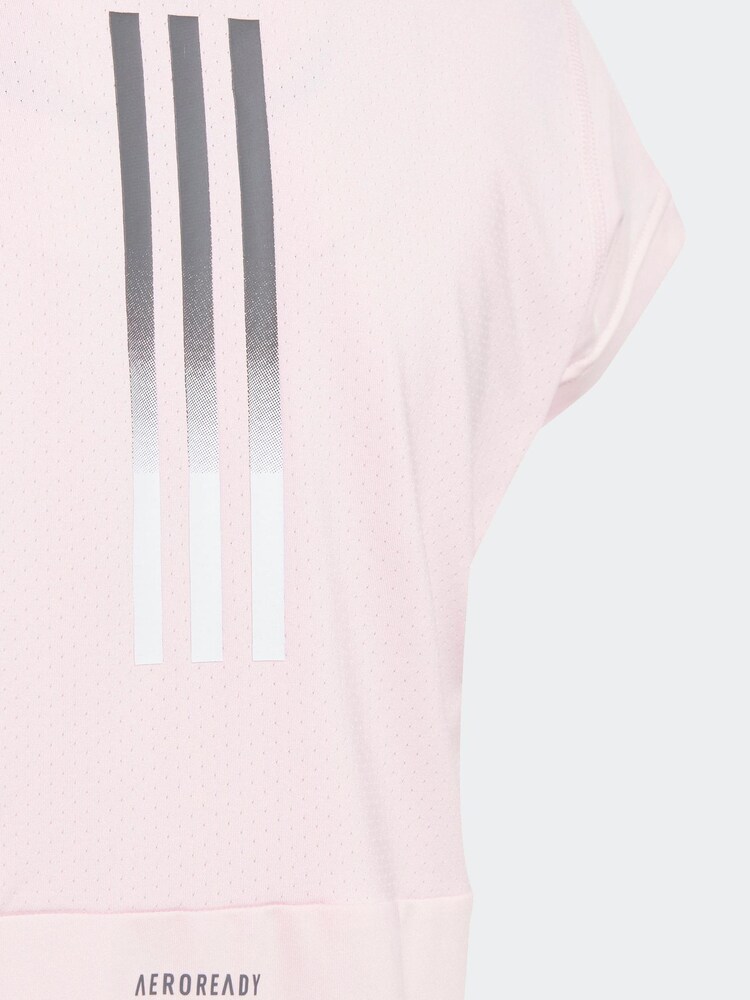 adidas Pink Sportswear Training Aeroready 3-stripes T-shirt - Image 6 of 6