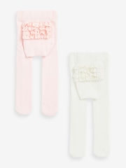 Pink/White Tights Baby 2 Pack (0mths-2yrs) - Image 1 of 4