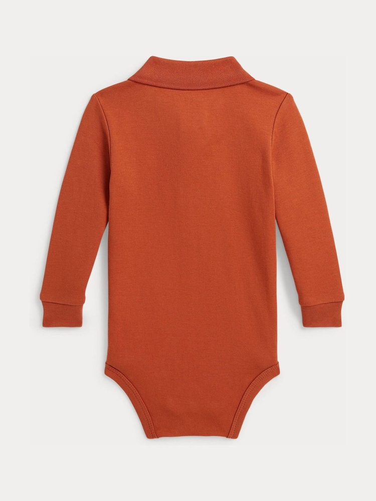 Polo Ralph Lauren Orange Polo Long Sleeve Bodysuit - Image 2 of 3 Polo Ralph Lauren Orange Polo Long Sleeve Bodysuit - Image 2 of 3