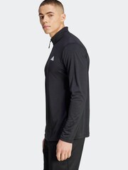 adidas Black Performance Train Essentials Seasonal Training 1/4-Zip Long Sleeve Sweatshirt - Image 3 of 9