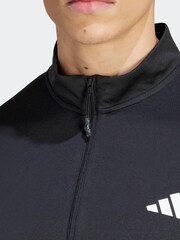 adidas Black Performance Train Essentials Seasonal Training 1/4-Zip Long Sleeve Sweatshirt - Image 6 of 9