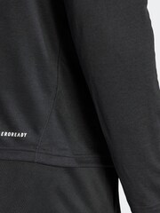 adidas Black Performance Train Essentials Seasonal Training 1/4-Zip Long Sleeve Sweatshirt - Image 7 of 9