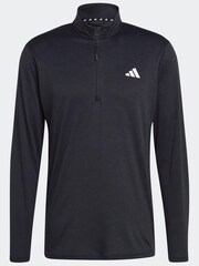 adidas Black Performance Train Essentials Seasonal Training 1/4-Zip Long Sleeve Sweatshirt - Image 9 of 9