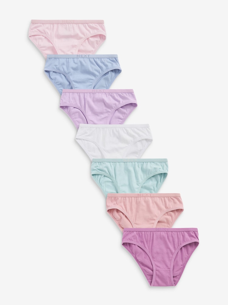 Pink/Purple Bikini Briefs 7 Pack (2-16yrs) - Image 1 of 8 Pink/Purple Bikini Briefs 7 Pack (2-16yrs) - Image 1 of 8