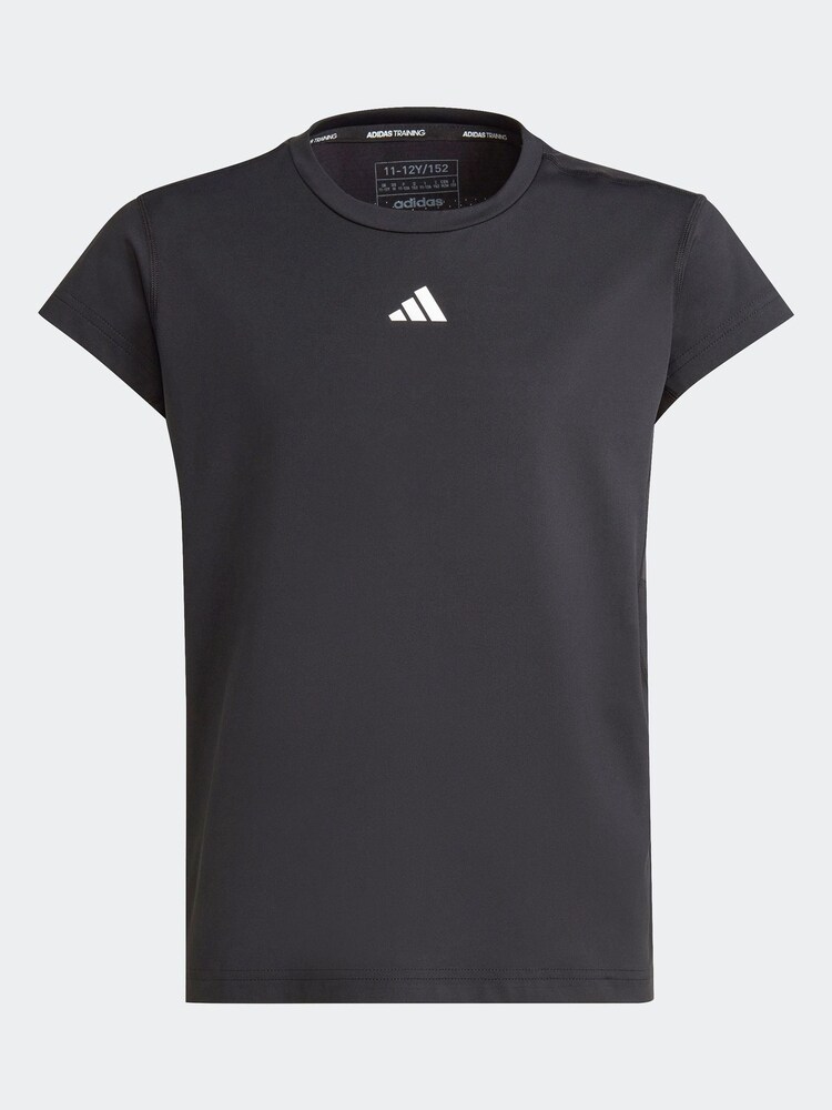 adidas Black Sportswear Training Aeroready 3-stripes T-shirt - Image 1 of 6