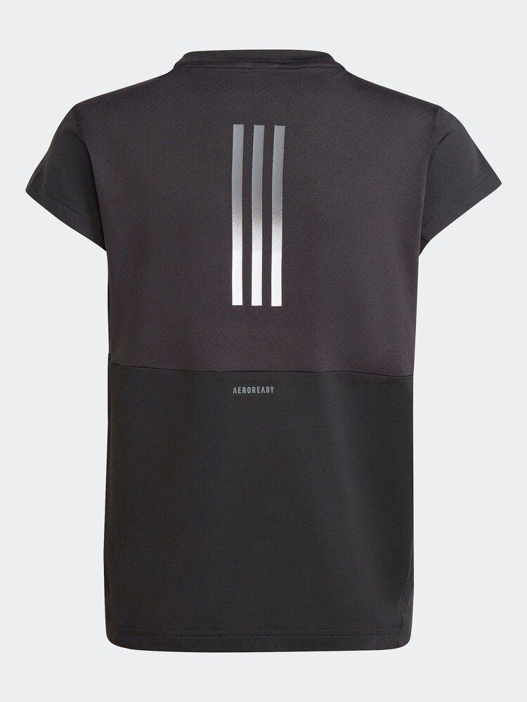 adidas Black Sportswear Training Aeroready 3-stripes T-shirt - Image 2 of 6