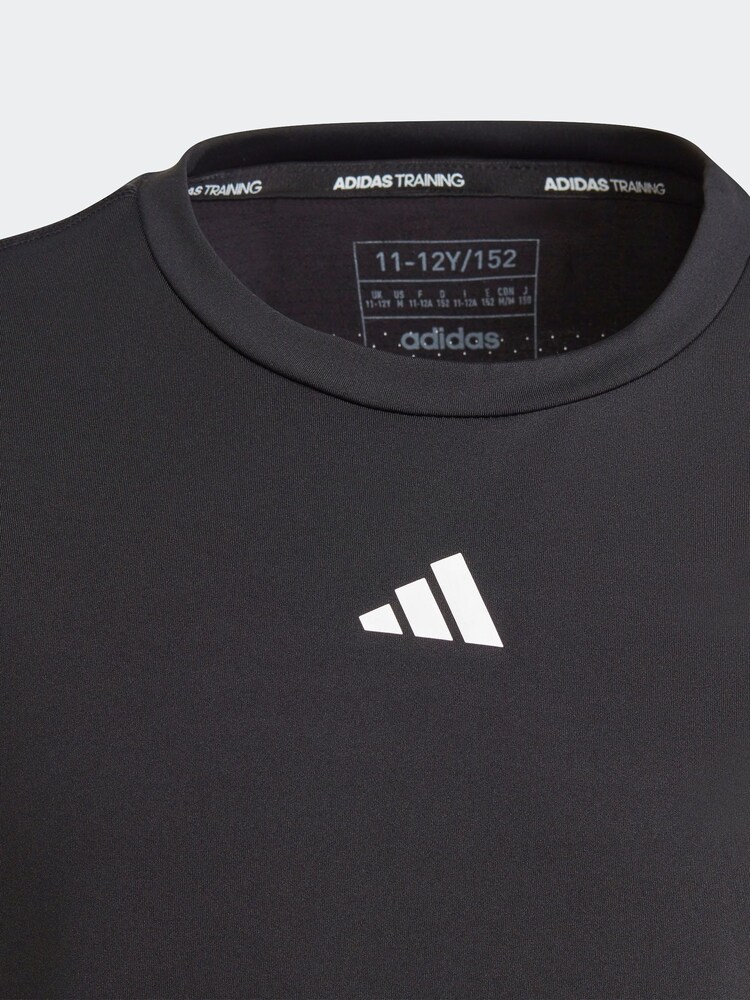 adidas Black Sportswear Training Aeroready 3-stripes T-shirt - Image 3 of 6