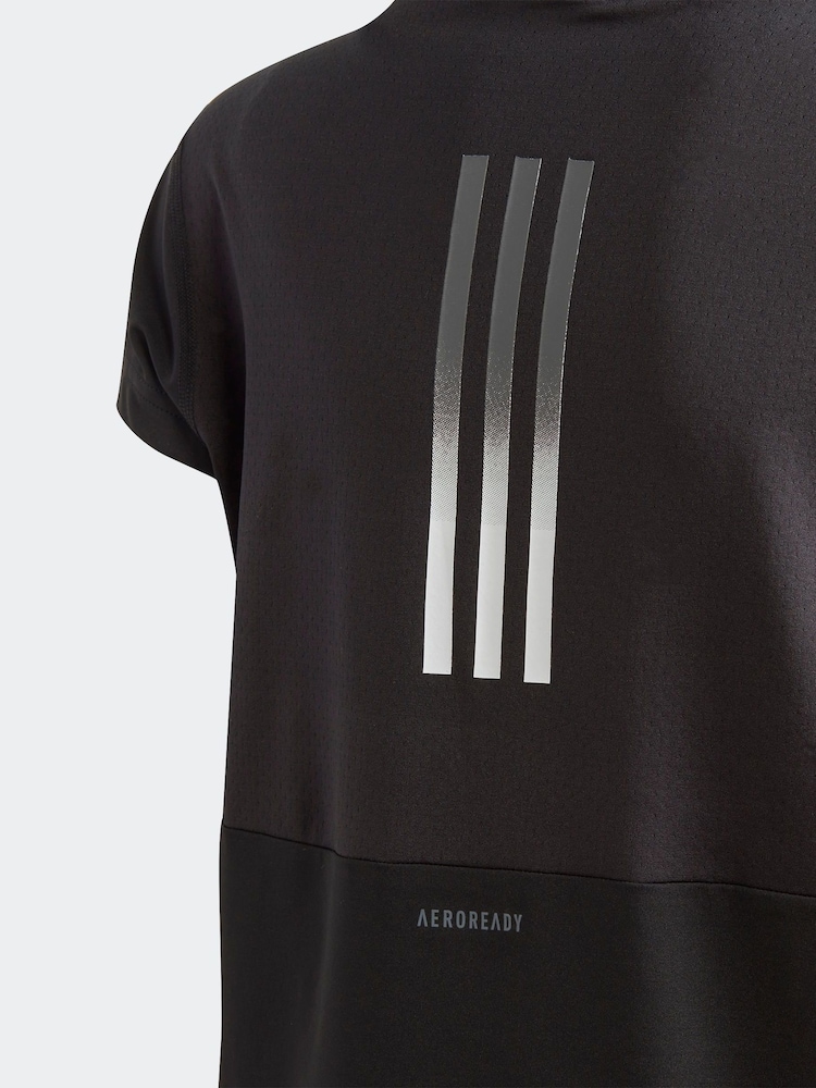 adidas Black Sportswear Training Aeroready 3-stripes T-shirt - Image 4 of 6