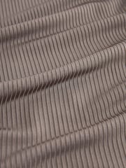 Mink Brown Asymmetric Premium Midi Dress - Image 6 of 6